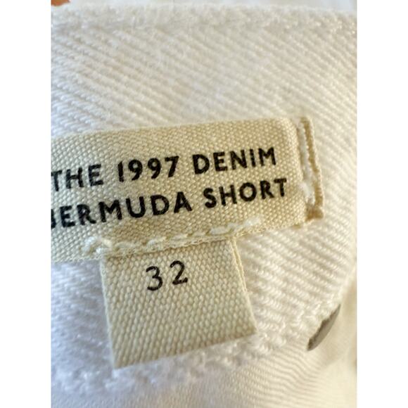 Madewell | NWT The 1997 Denim Bermuda Short in Pure White | Sz 32 - Picture 10 of 10